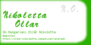 nikoletta ollar business card