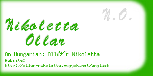 nikoletta ollar business card